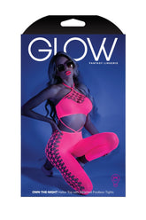 Own The Night Cropped Cutout Halter Bodystocking - FL-GL2109 by Fantasy Lingerie